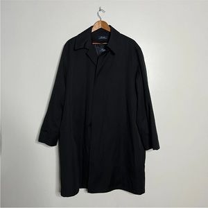 Ralph Lauren Lightweight Overcoat Mens Solid Black 44R